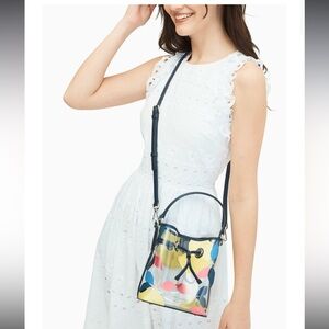 Kate Spade Transparent Crossbody Bag with Floral Design
